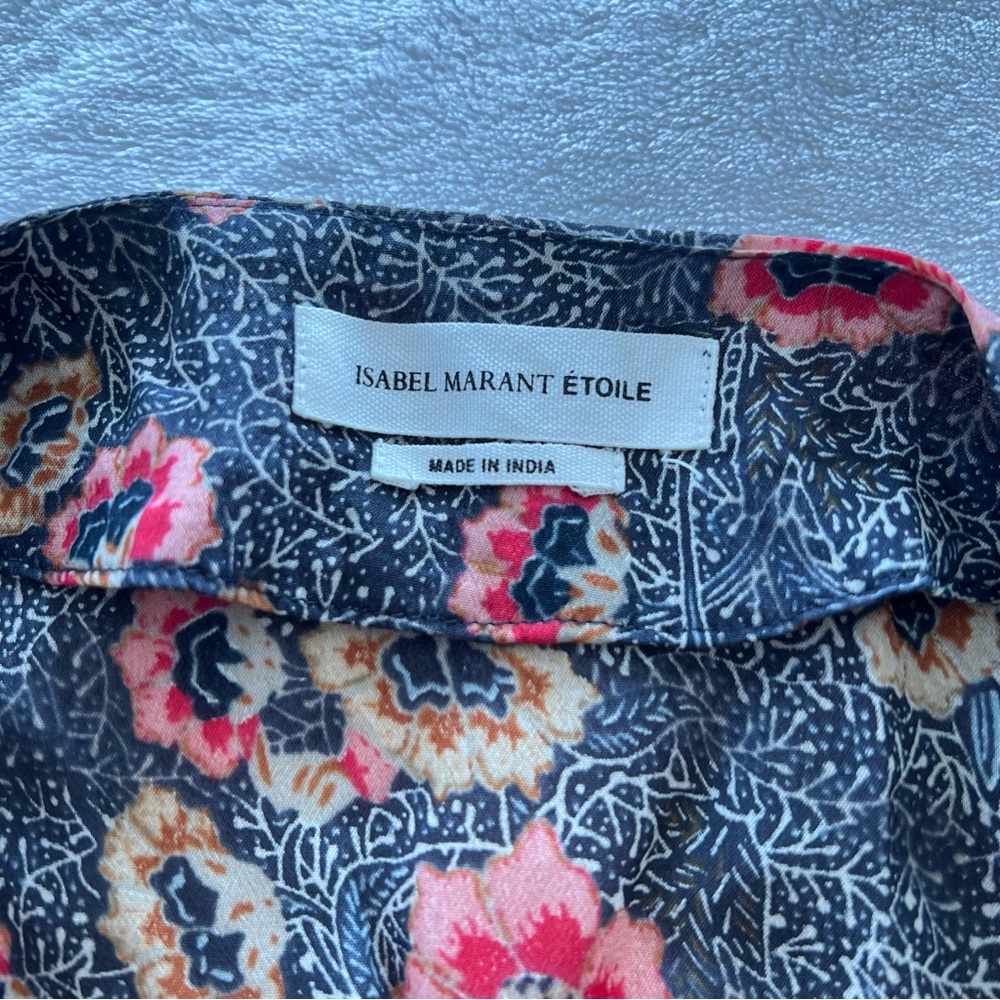 Isabel Marant Étoile Shania Floral-Print Midi Dress in Charcoal - Picture 4 of 11